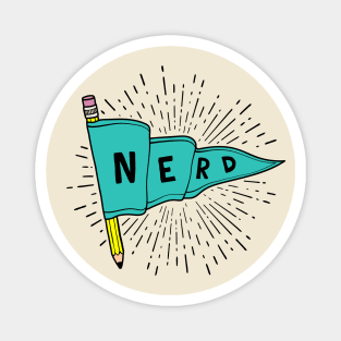 Nerd and Proud - Flag Banner Pennant for artists, animators, illustrators, and designers Magnet